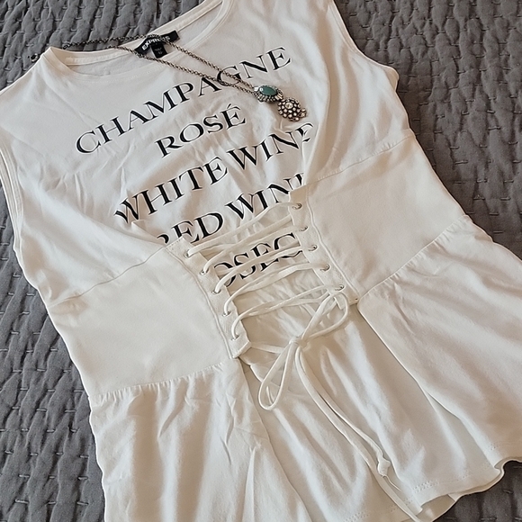 Express Tops - Express Corset Tee Graphic:Champagne * Rose * White Wine * Red Wine * Prosecco